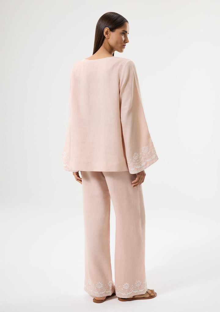 Bloom Nakışlı Pantolon - Pembe