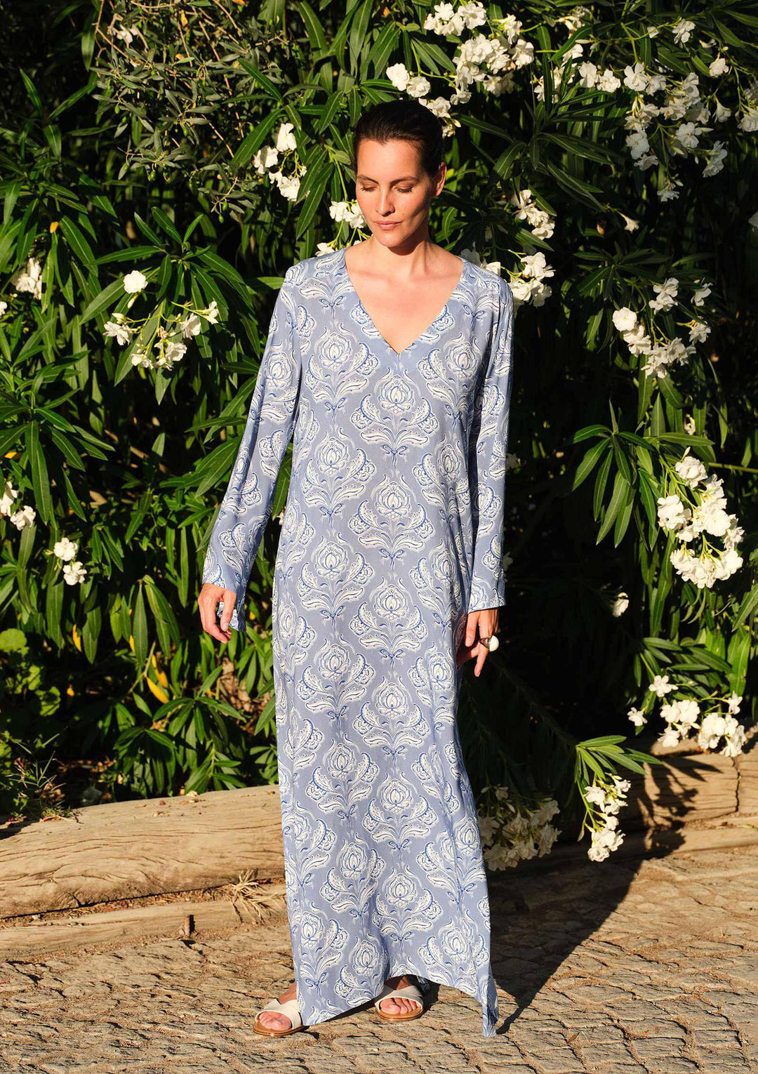 Lotus Uzun Kaftan - Mavi