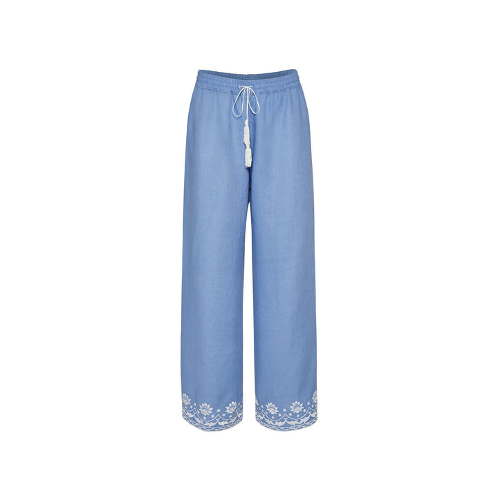 Bloom Nakışlı Pantolon - Mavi