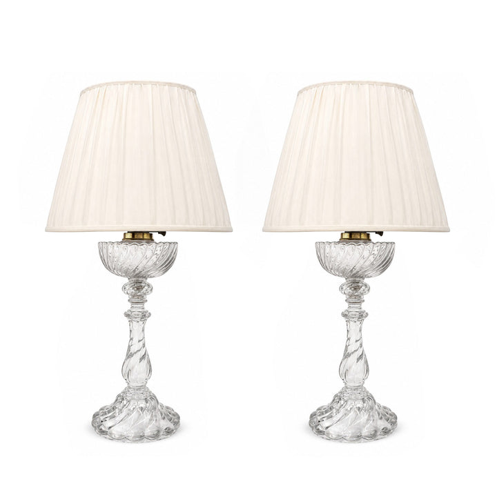 Antique Glass Table Lamp (Set of 2)