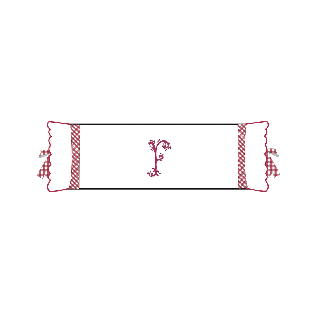 Seferî Flower Garden Bolster Cushion Cover with Monogram Embroidery - Pink