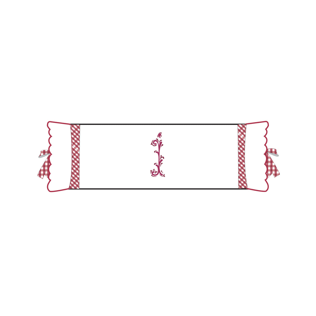 Seferî Flower Garden Bolster Cushion Cover with Monogram Embroidery - Pink