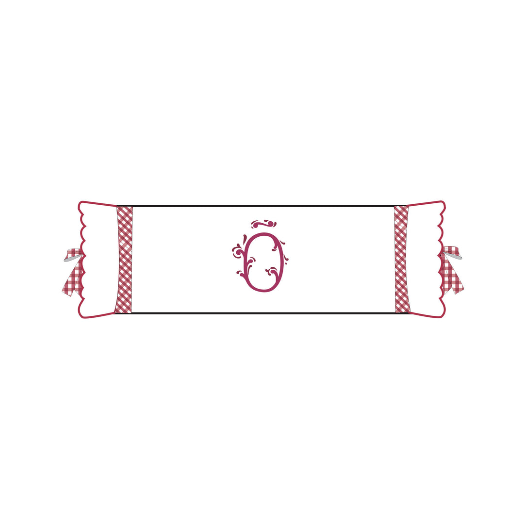 Seferî Flower Garden Bolster Cushion Cover with Monogram Embroidery - Pink