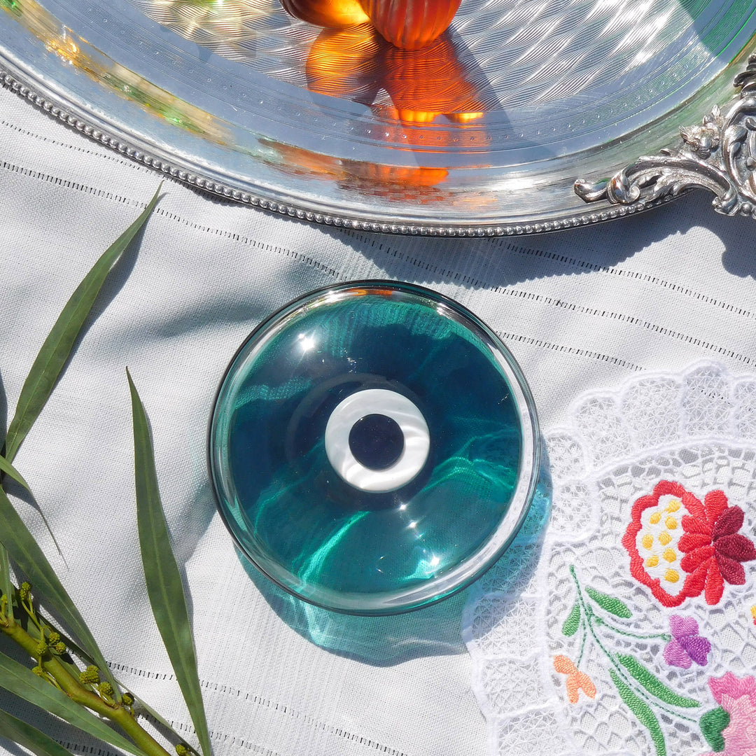 Evil Eye Glass Ornament – Blue