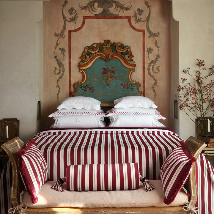 Seferî Ottoman Stripe Decorative Cushion - Pomegranate Embroidery