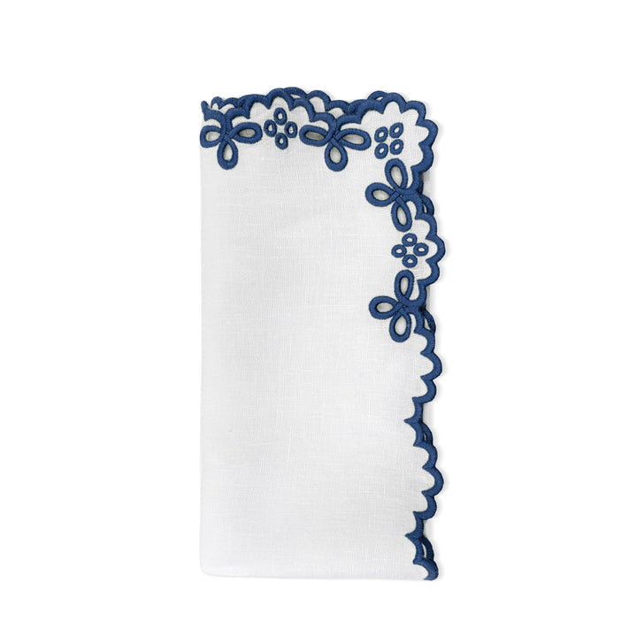 Seferî Linen Napkin with Blue Embroidery