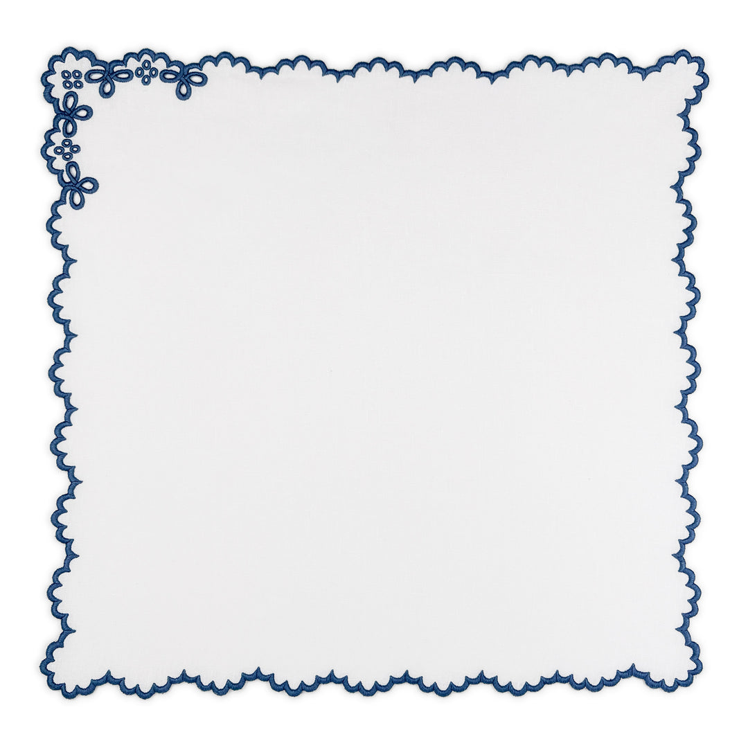 Seferî Linen Napkin with Blue Embroidery