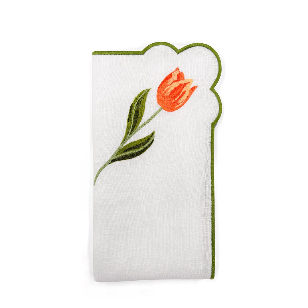 Seferî Embroidered Napkin - Tulip Garden - Set of 4