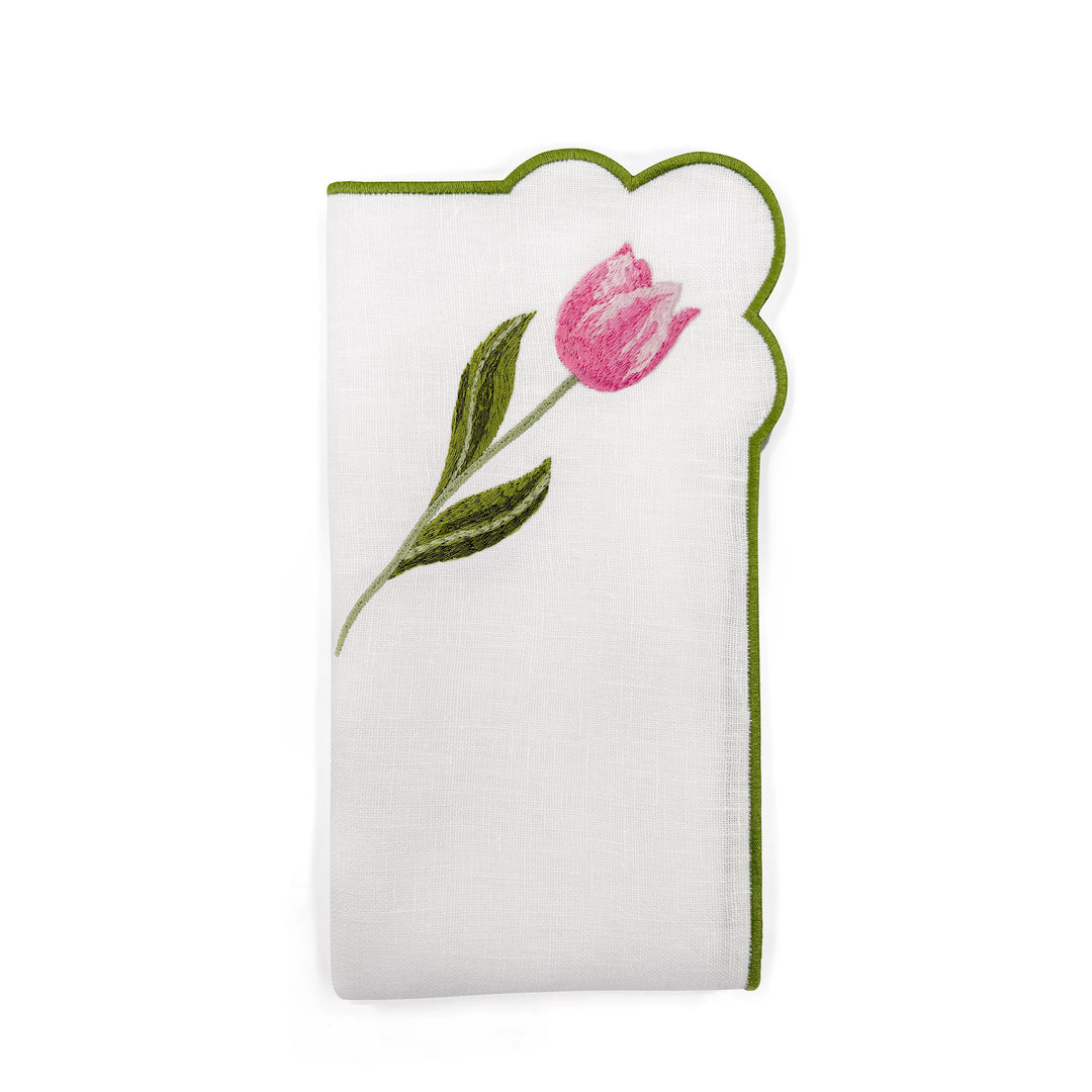 Seferî Embroidered Napkin - Tulip Garden - Set of 4