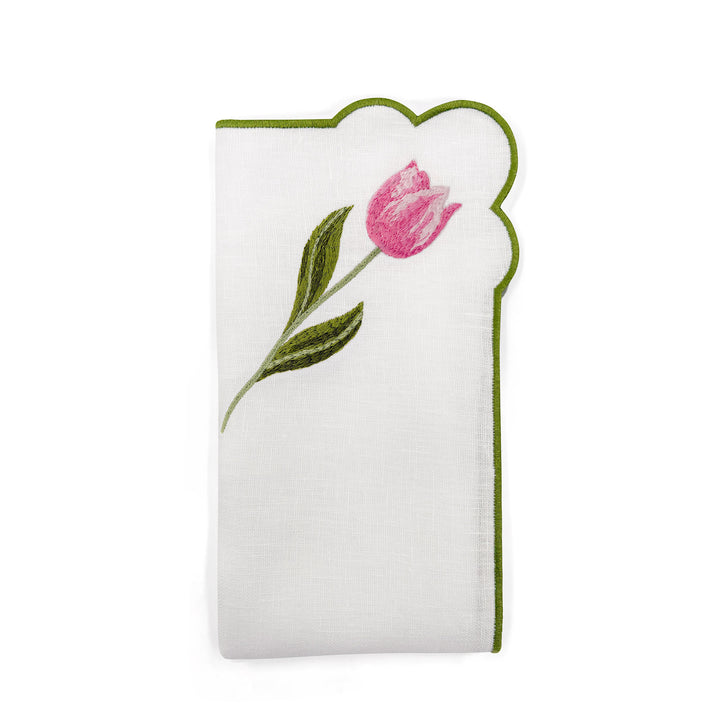 Seferî Embroidered Napkin - Tulip Garden - Set of 4