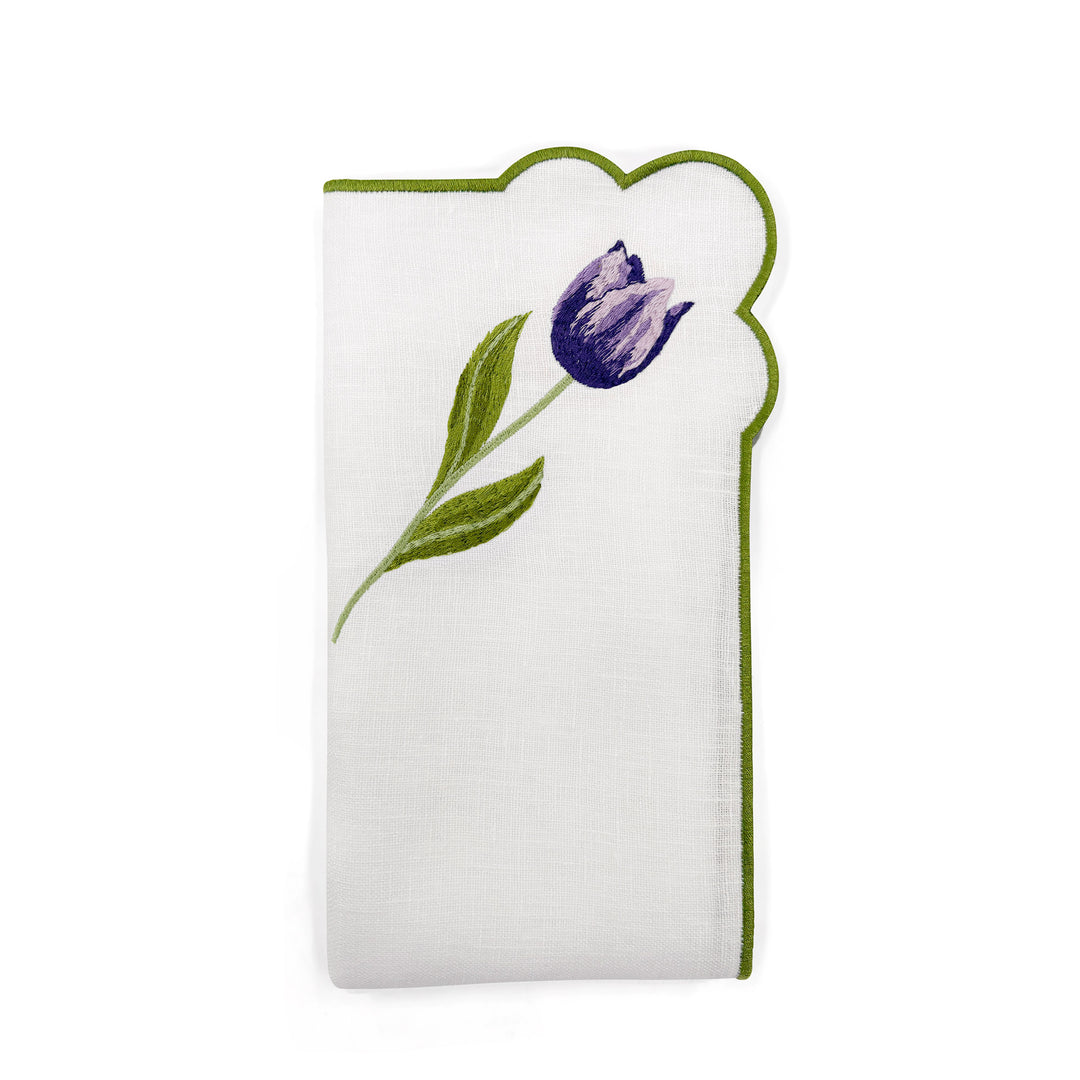 Seferî Embroidered Napkin - Tulip Garden - Set of 4