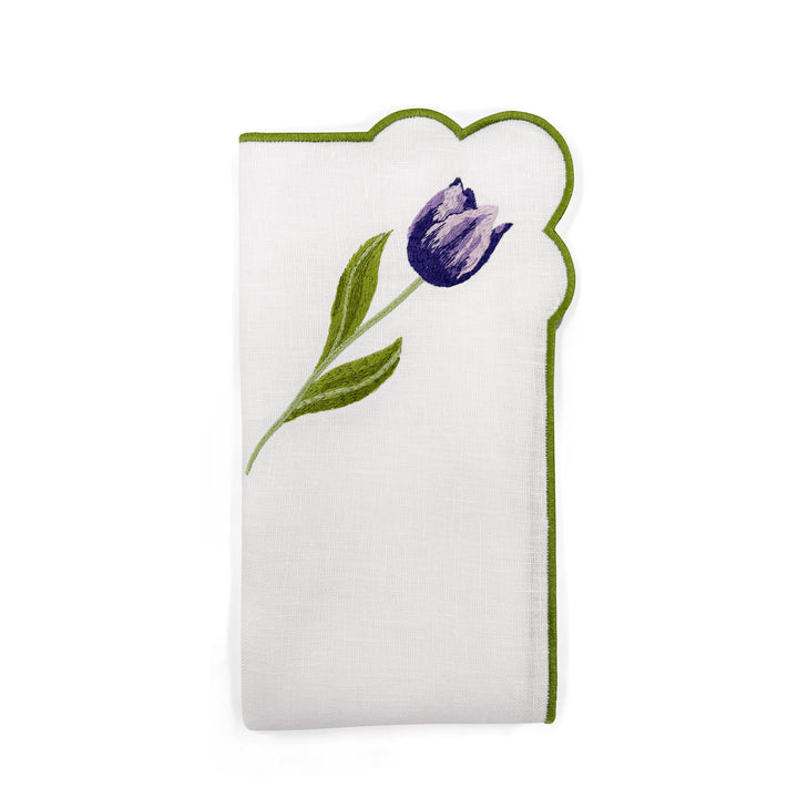 Seferî Embroidered Napkin - Tulip Garden - Set of 4