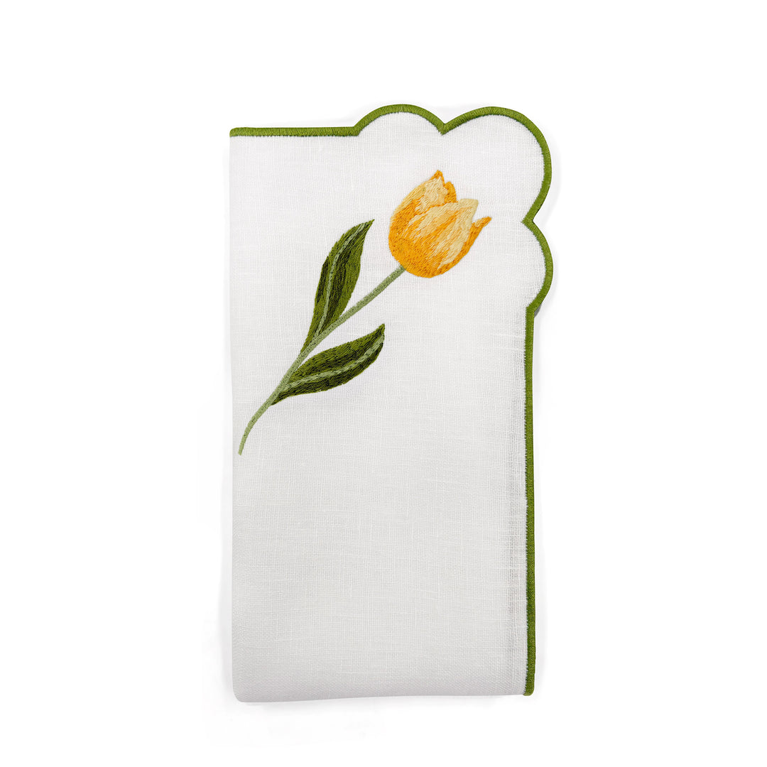 Seferî Embroidered Napkin - Tulip Garden - Set of 4