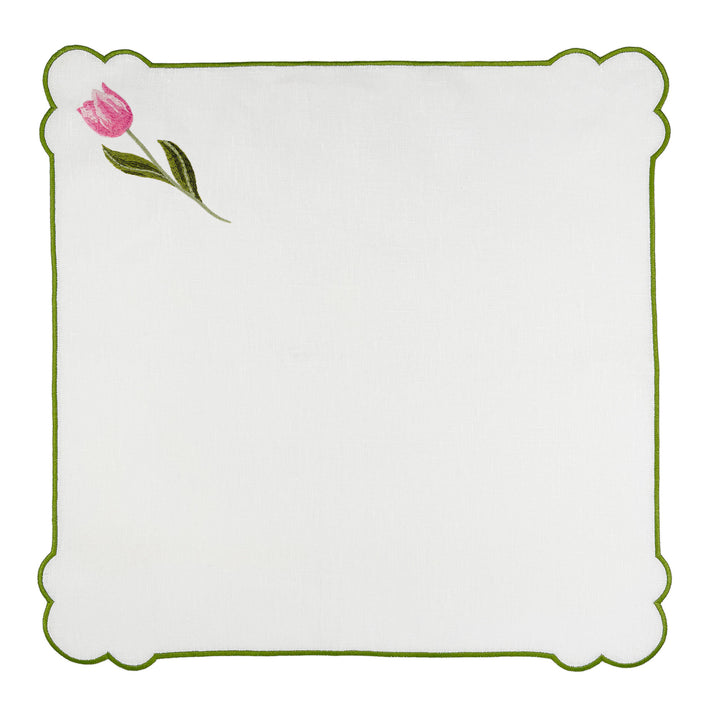 Seferî Embroidered Napkin - Tulip Garden - Set of 4