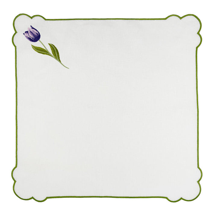 Seferî Embroidered Napkin - Tulip Garden - Set of 4