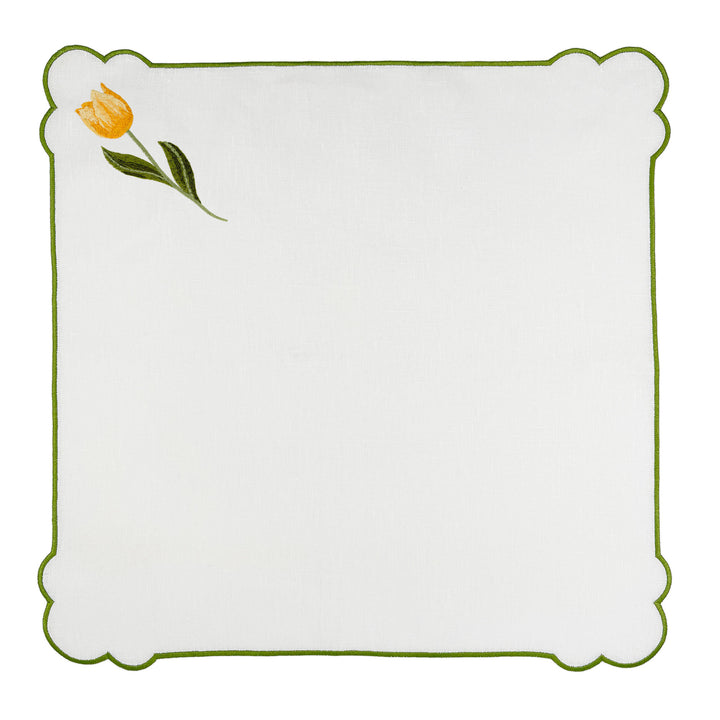 Seferî Embroidered Napkin - Tulip Garden - Set of 4