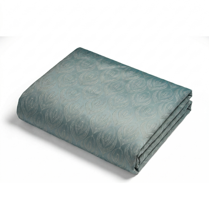 Lumina Jacquard Bed Cover With Fringe - Forest Green