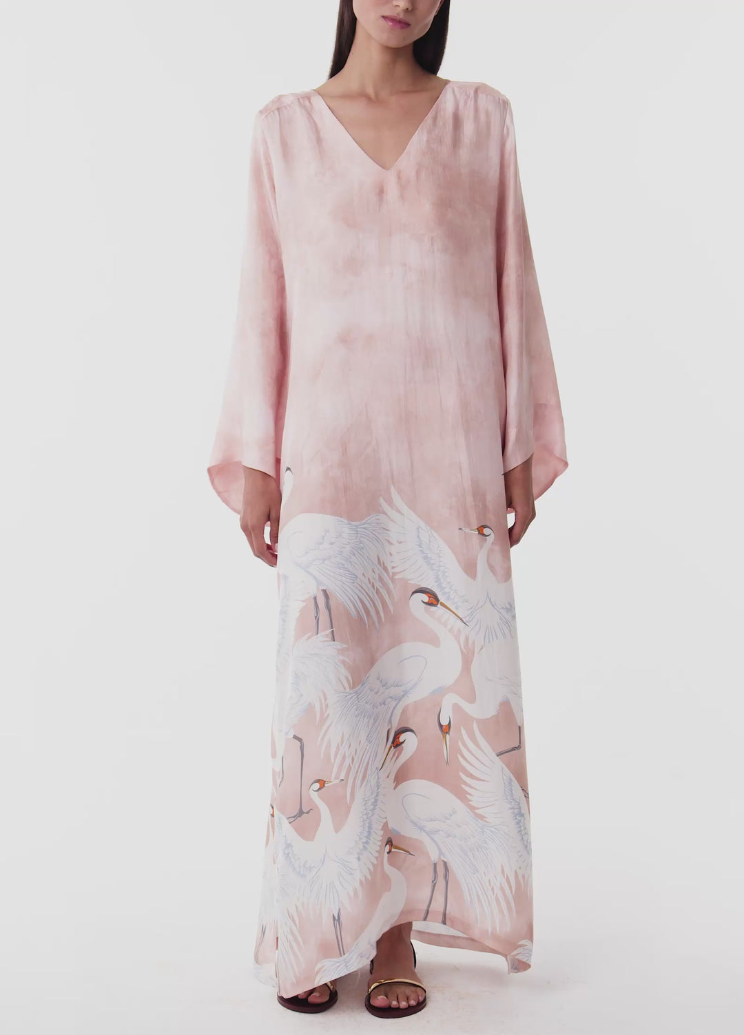 Crane İpek Uzun Kaftan