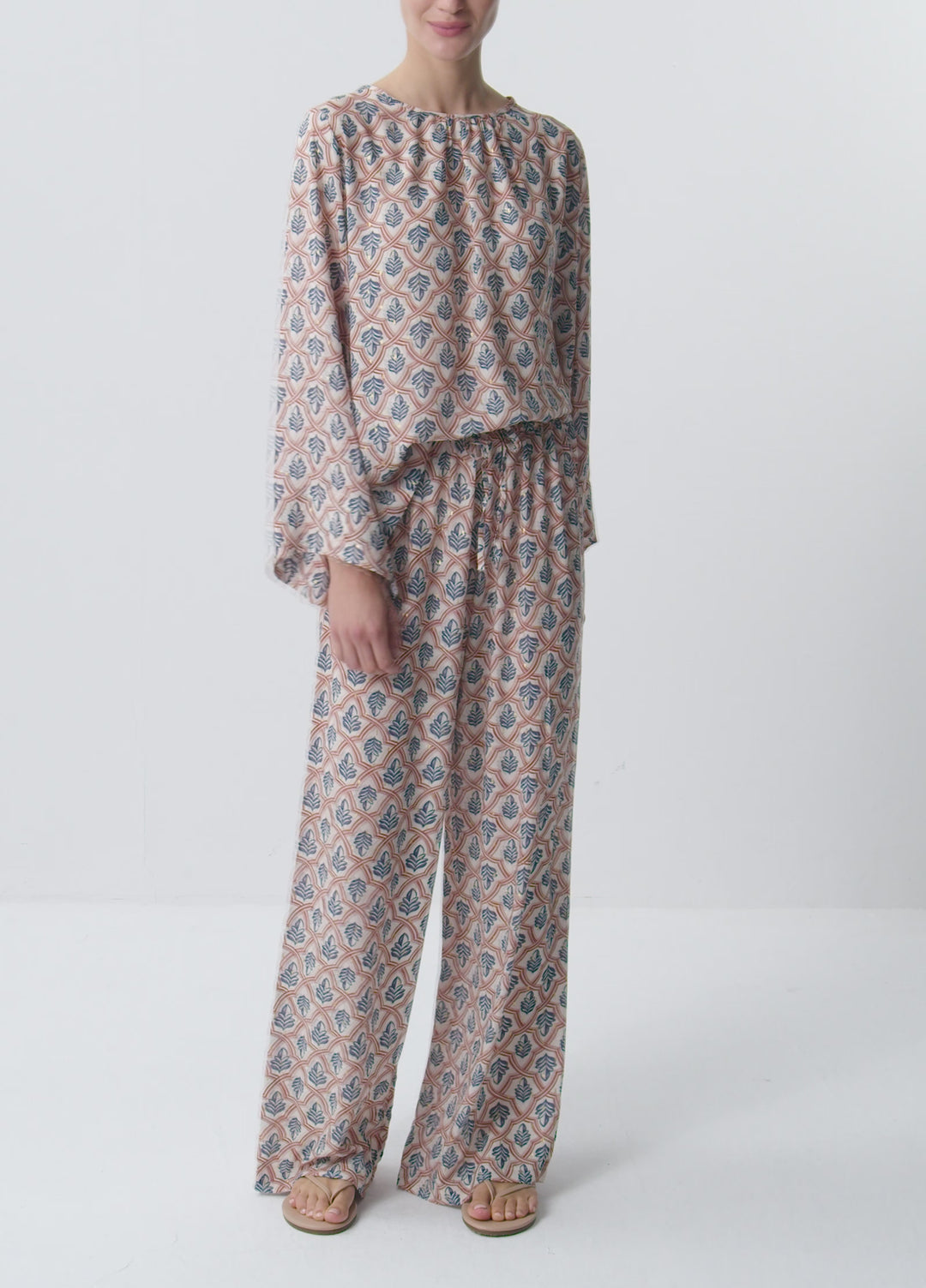 Geometric Leaf Pantolon