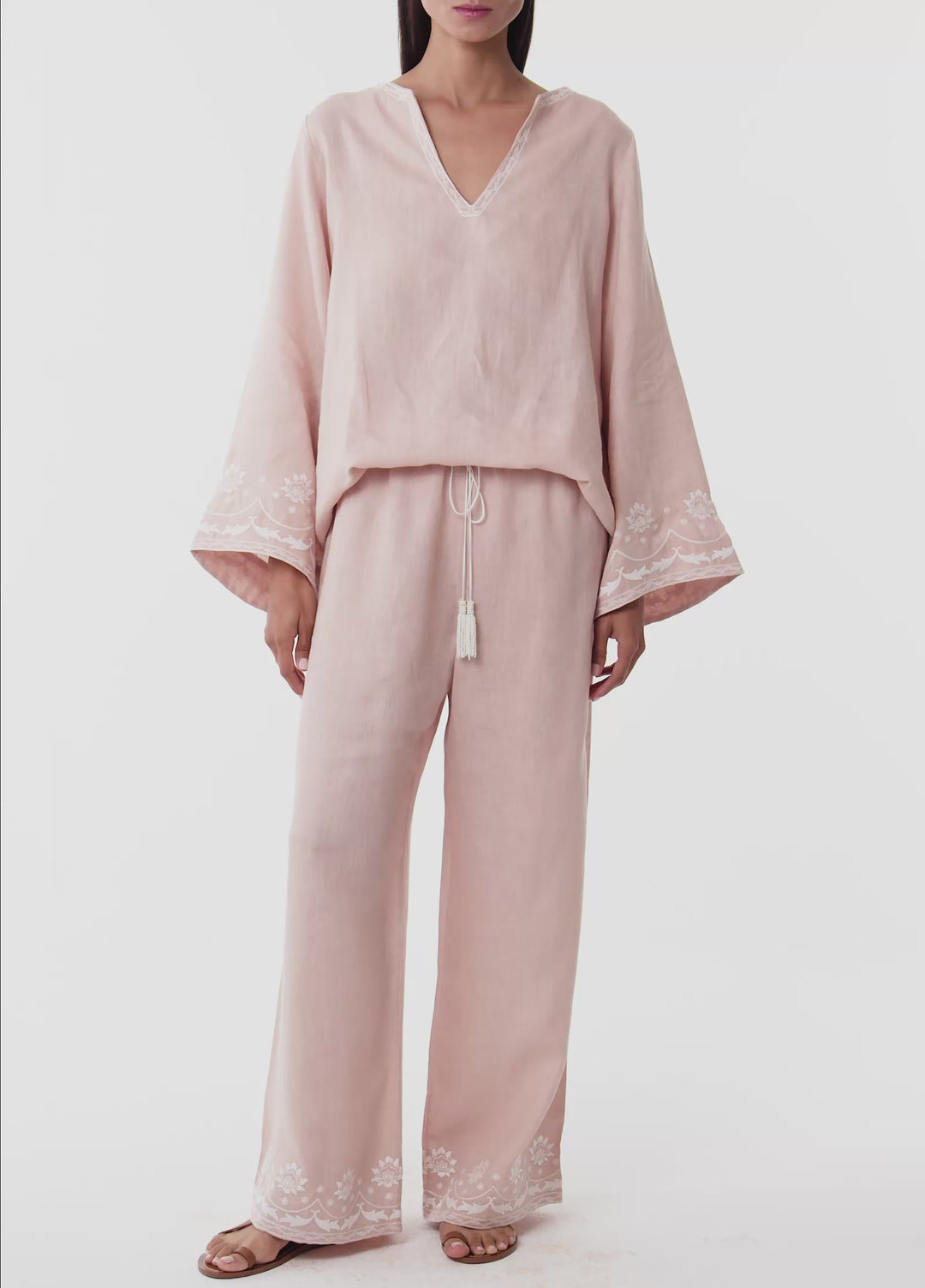 Bloom Nakışlı Pantolon - Pembe