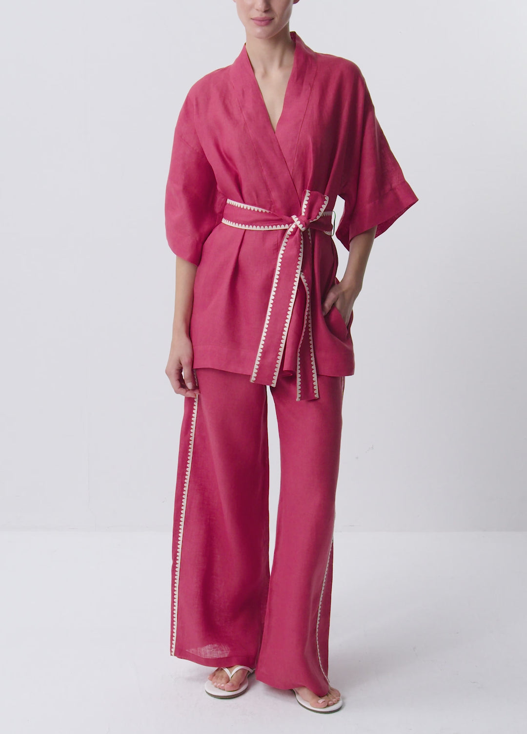 Marigold Kimono - Pembe