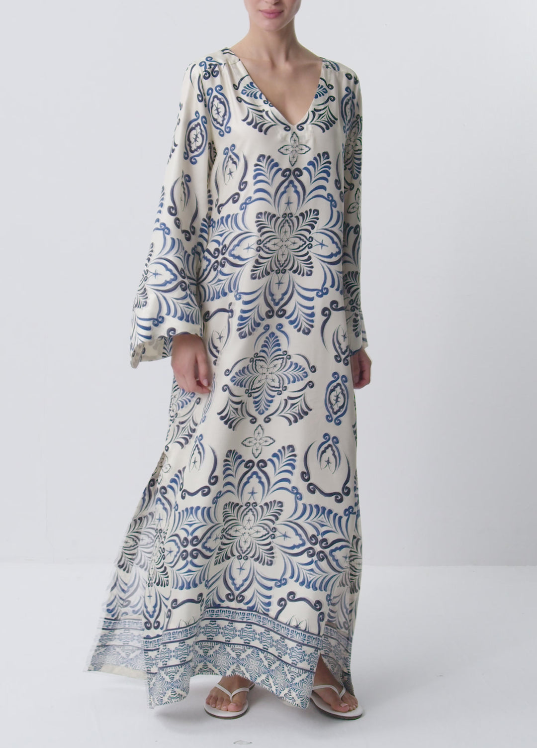 Bergamot Uzun Kaftan - Bordo