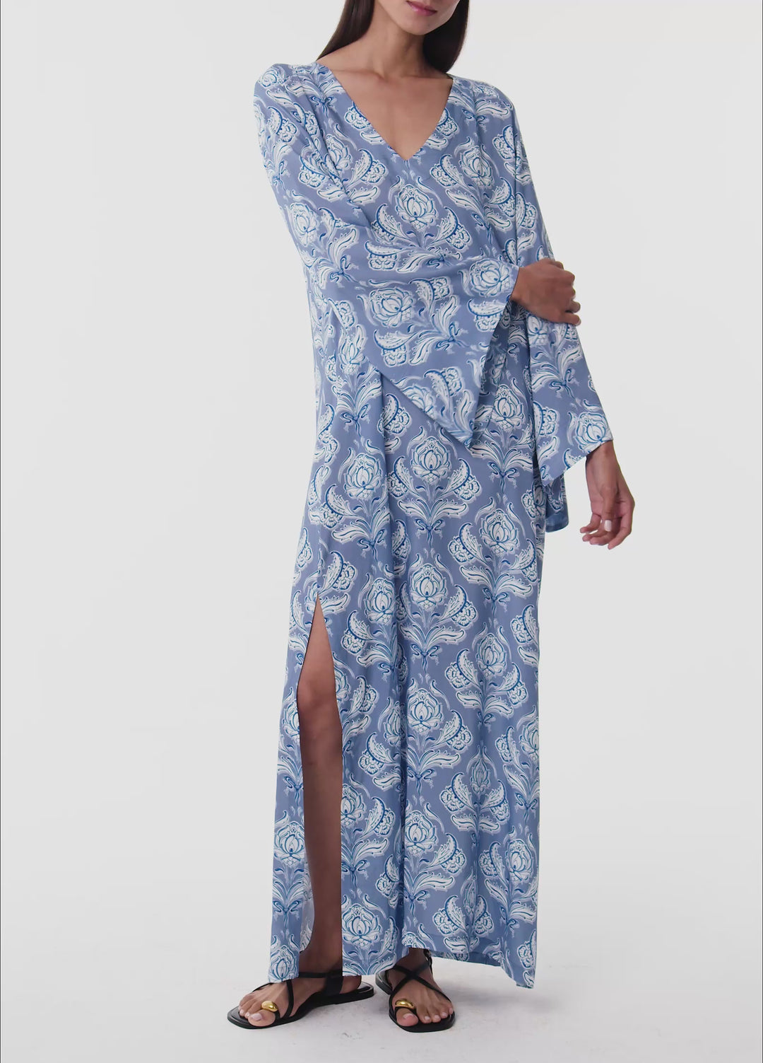 Lotus Uzun Kaftan - Mavi